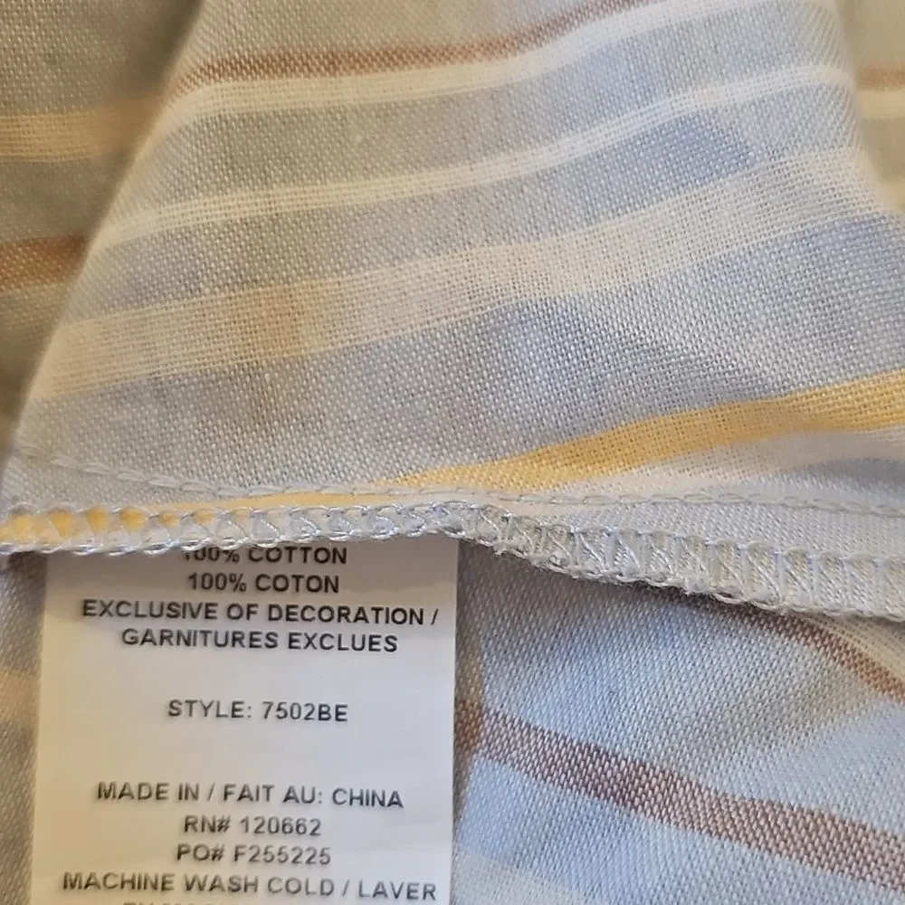 Striped Long Sleeve Dress Size 12 NWT - Light Blue & Cream